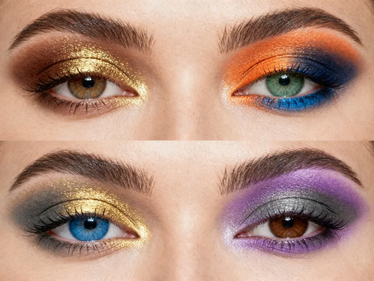 Różnokolorowe makijaże smoky eyes dopasowane do koloru tęczówki