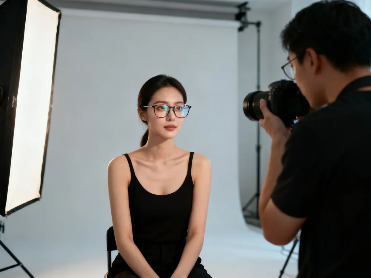 Przygotowanie do zdjęcia dokumentowego w studio fotograficznym