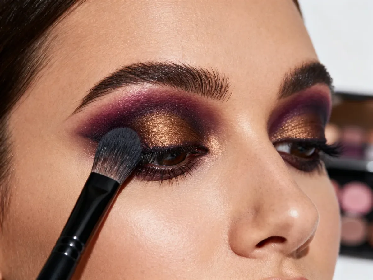 Blendowanie cieni podczas wykonywania makijażu smoky eye
